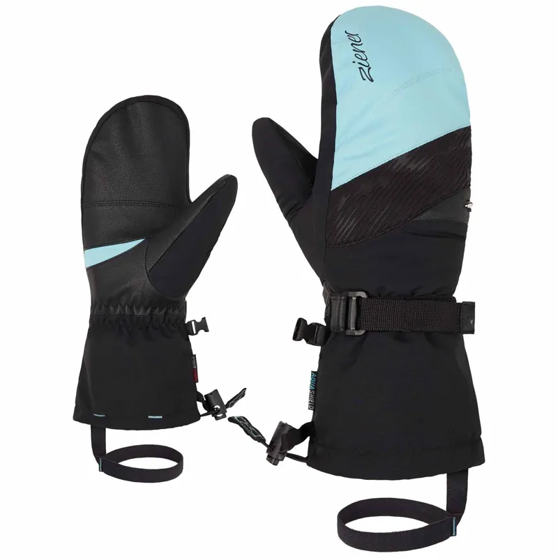 Ziener Kalinda Women's Ski Mittens in Black/Blue