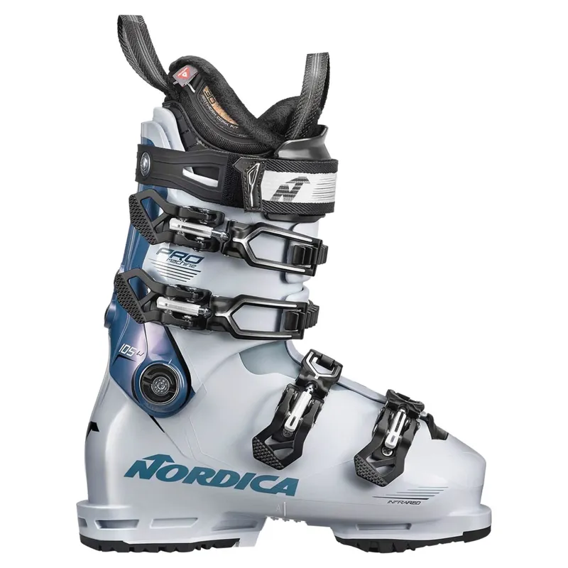 Nordica Promachine 105 Women's Ski Boots in White/Blue/Black