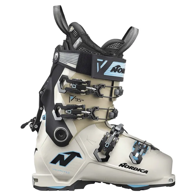 Nordica Unlimited 95 DYN Women's Ski Boots in Black/Beige/Blue