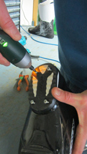 Worn Ski Boot Heel Rubber Removal